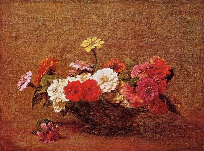Henri Fantin-Latour Zinnias